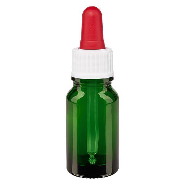 Butelka apteczna zielona 10ml pipeta biała/czerwona szt. Butelka apteczna zielona 10ml pipeta biała/czerwona szt.