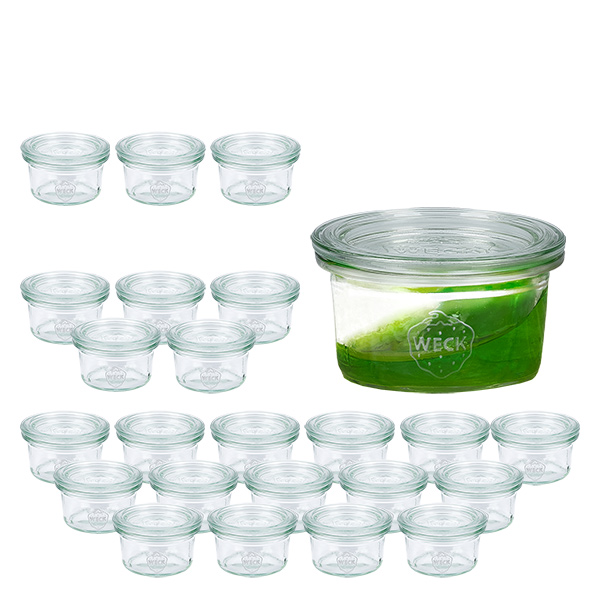 Zestaw 24 słoików Weck 50 ml słoiki z pokrywkami Zestaw 24 słoików Weck 50 ml słoiki z pokrywkami