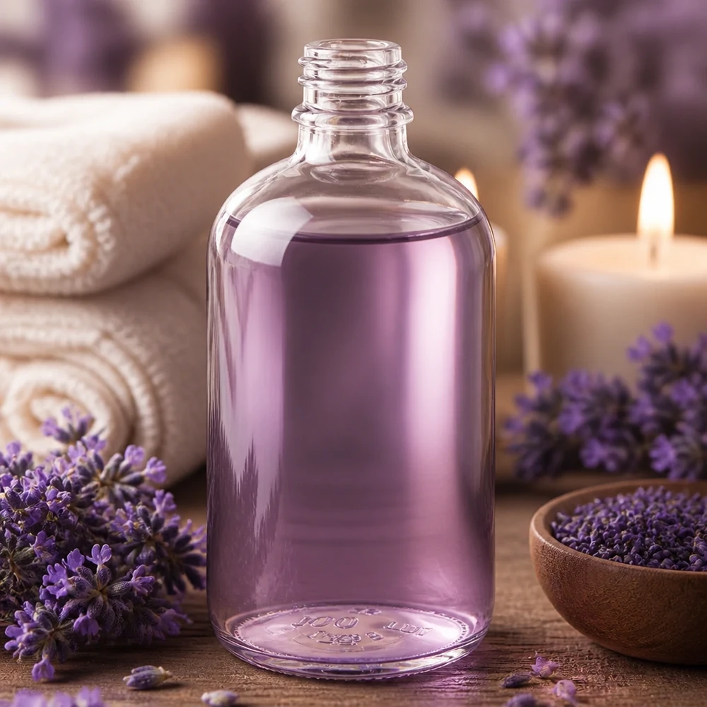 Butelka z przezroczystego szkła 100ml DIN 18 Przezroczysta szklana butelka ApoGlas 100 ml o eleganckim kształcie do kosmetyków i olejków eterycznych