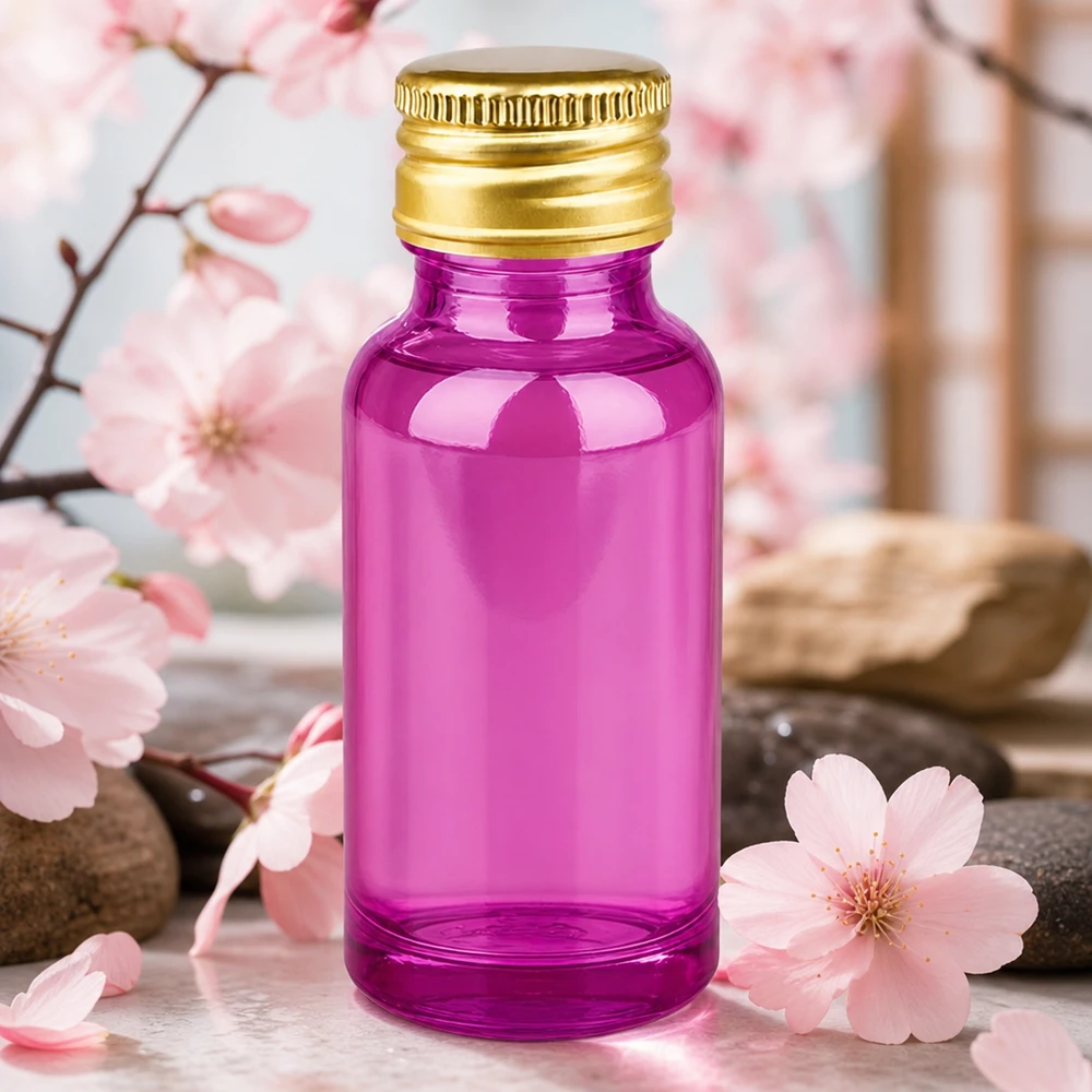 20 ml fioletowa szklana butelka do aromaterapii i olejków eterycznych ze złotą nakrętką