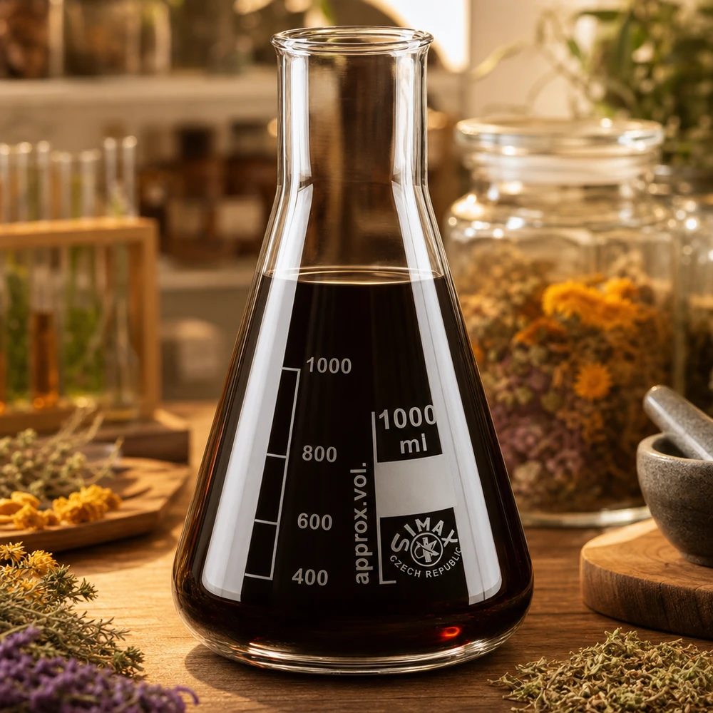 Kolba Erlenmeyera z szeroką szyjką 200 ml Kolba Erlenmeyera o pojemności 200 ml z szeroką szyjką, wykonana z żaroodpornego szkła zapewniającego odporność na temperaturę