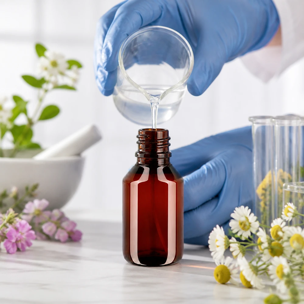 Butelka PET 50 ml z atomizerem czarna 50ml Dosierflasche aus PET mit schwarzem Feinzerstäuber für Naturheilkunde und Kosmetik