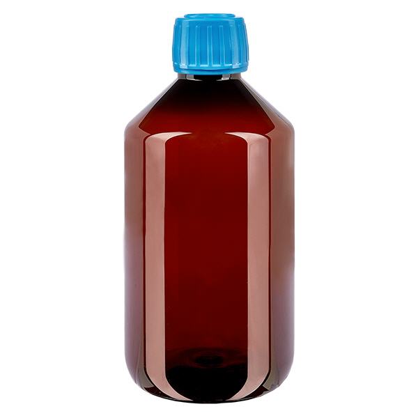 Butelka PET 500 ml z niebieską nakrętką OV Butelka PET 500 ml z niebieską nakrętką OV