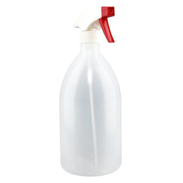 Butelka z rozpylaczem 1000 ml, butelka laboratoryjna z wąską szyjką Butelka z rozpylaczem 1000 ml, butelka laboratoryjna z wąską szyjką
