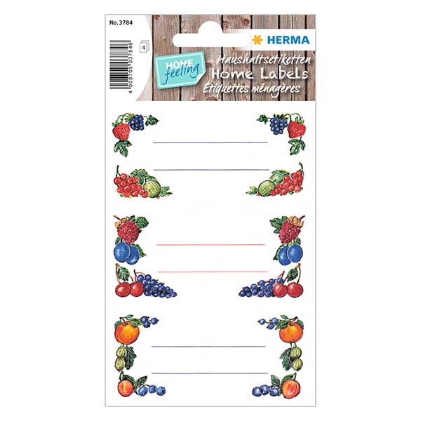 Naklejki kuchenne &quot;Jagody&quot; (12 naklejek) | 4 arkusze = 12 naklejek papierowych.