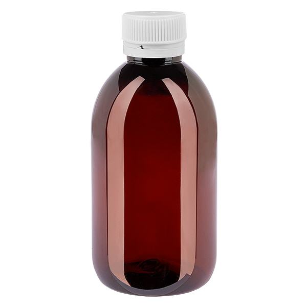 Butelka PET 250 ml z białym karbowanym OV Butelka PET 250 ml z białym karbowanym OV