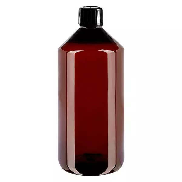 Butelka PET 1000 ml z czarną nakrętką OV