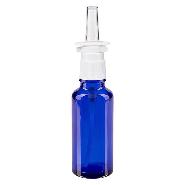 Butelka apteczna niebieska 30ml atomizer do nosa biały St Butelka apteczna niebieska 30ml atomizer do nosa biały St