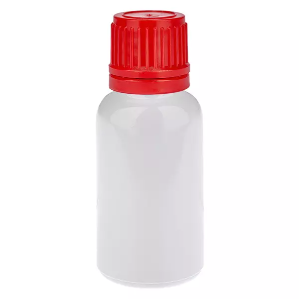 Butelka 20 ml, zakrętka 11 mm, czerwona, zamknięcie zabezpieczające WhiteLine UT18/20 Butelka 20 ml, zakrętka 11 mm, czerwona, zamknięcie zabezpieczające WhiteLine UT18/20