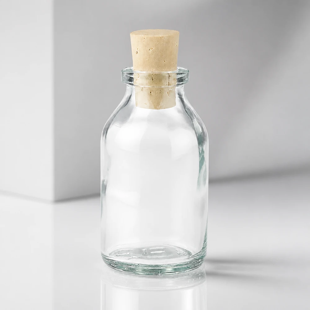 Przezroczysta szklana butelka 20 ml z korkiem 11/14 mm Wiederverschließbare Glasflasche 20ml mit Naturkorken für Öle und Essenzen