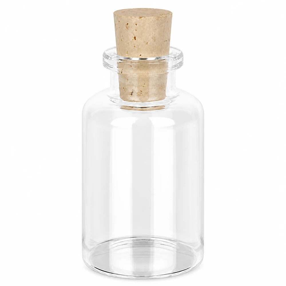 Butelka z przezroczystego szkła 30 ml z korkiem 11/14 mm Apothekerflasche Klarglas 30ml mit Naturkorkverschluss 14mm für Öle Salze und Dekorationen