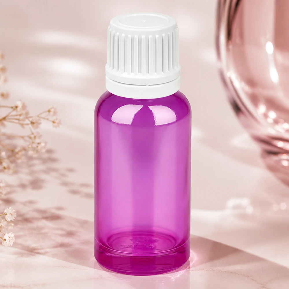 Butelka z zakraplaczem 20 ml 0,7 mm biała Oryginalne zamknięcie z zakrętką PurpleLine UT18/20 Butelka z zakraplaczem o pojemności 20 ml wykonana z wysokiej jakości tworzywa sztucznego w kolorze Purple Line z białą zakrętką.