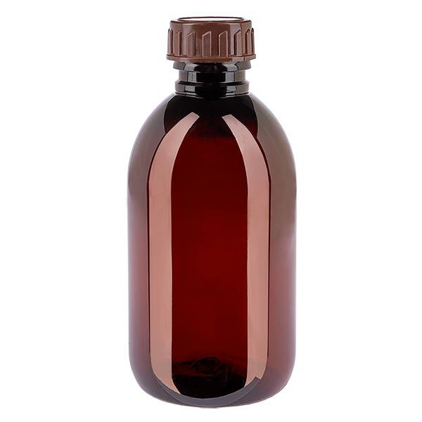 Butelka PET 250 ml z brązową nakrętką Standard Butelka PET 250 ml z brązową nakrętką Standard