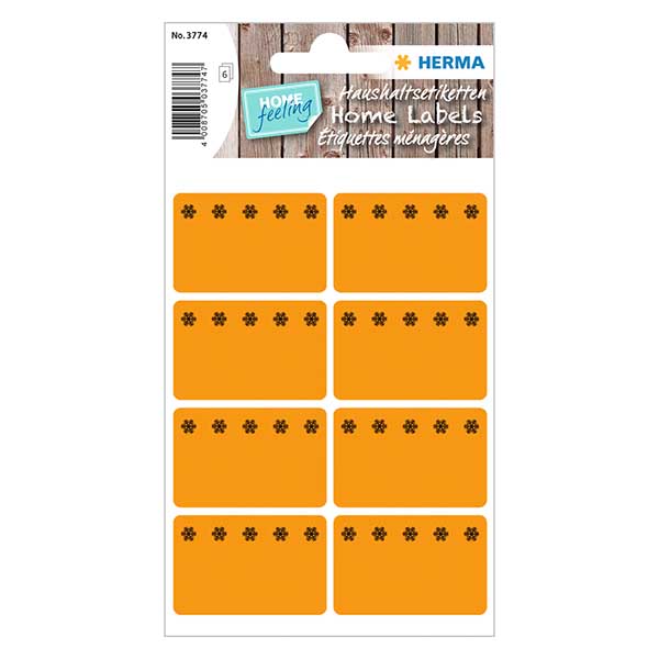 Etykiety do zamra&#380;arek pomara&#324;czowe (48 naklejek) 26x40mm | 6 arkuszy = 48 naklejek papierowych