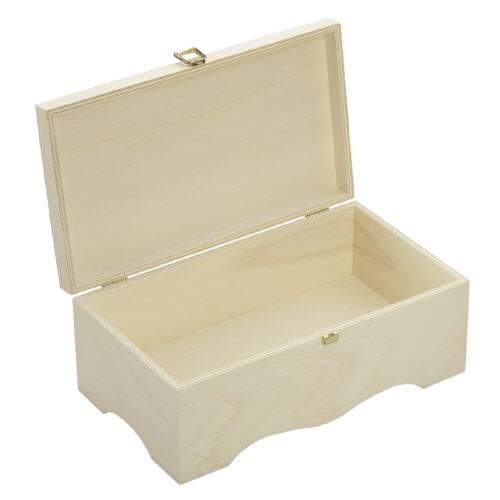 Drewniane pude&#322;ko (skrzynia) z profilowan&#261; podstaw&#261; 35x20x13cm