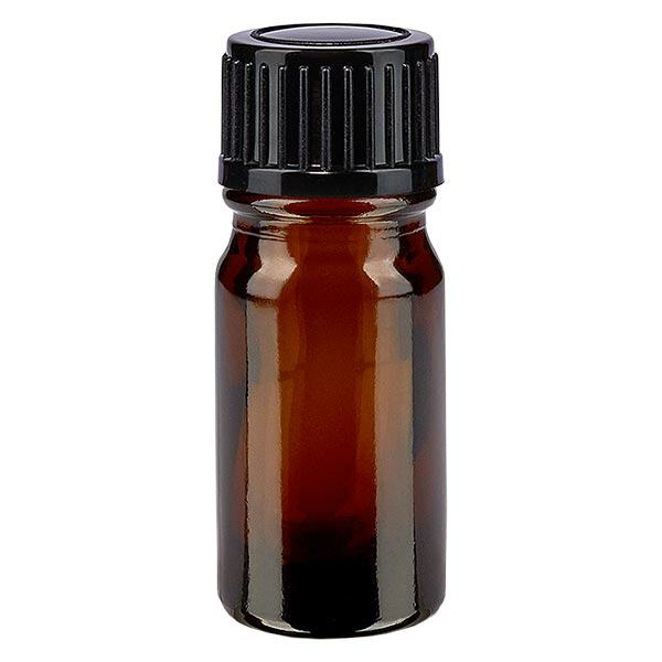 Butelka apteczna brązowa 5ml zakrętka czarna szt. Butelka apteczna brązowa 5ml zakrętka czarna szt.