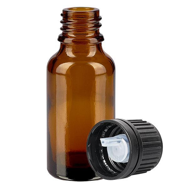 20 ml butelka z kroplomierzem 1 mm czarna OV BrownLine UT18/20