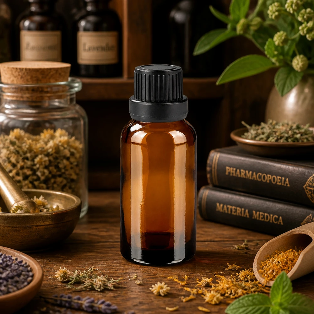 Butelka farmaceutyczna 20 ml z precyzyjnym zakraplaczem 2 mm do leków homeopatycznych i esencji