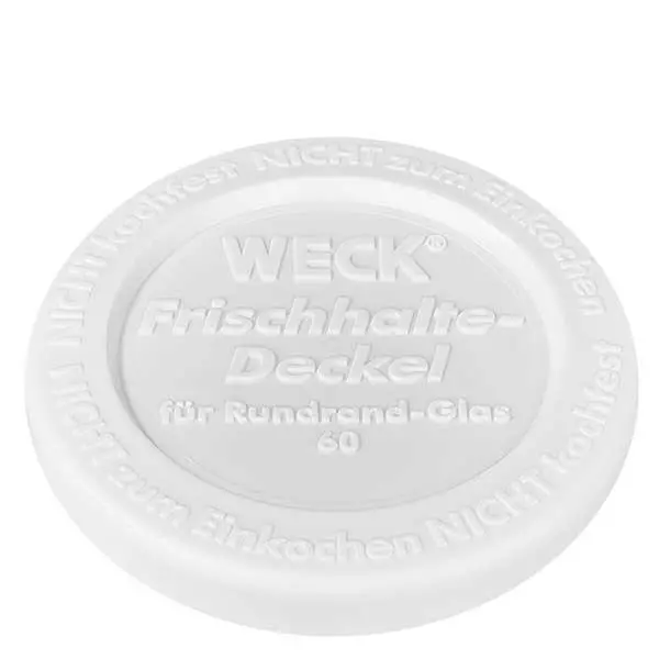 WECK/REX pokrywa utrzymująca świeżość RR60 Pokrywka WECK keep-fresh RR60 biała przezroczysta do słoików z okrągłym brzegiem o średnicy 60 mm akcesoria do słoików na przetwory