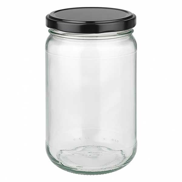 Słoik okrągły 305 ml z pokrywką BasicSeal czarna UNiTWIST