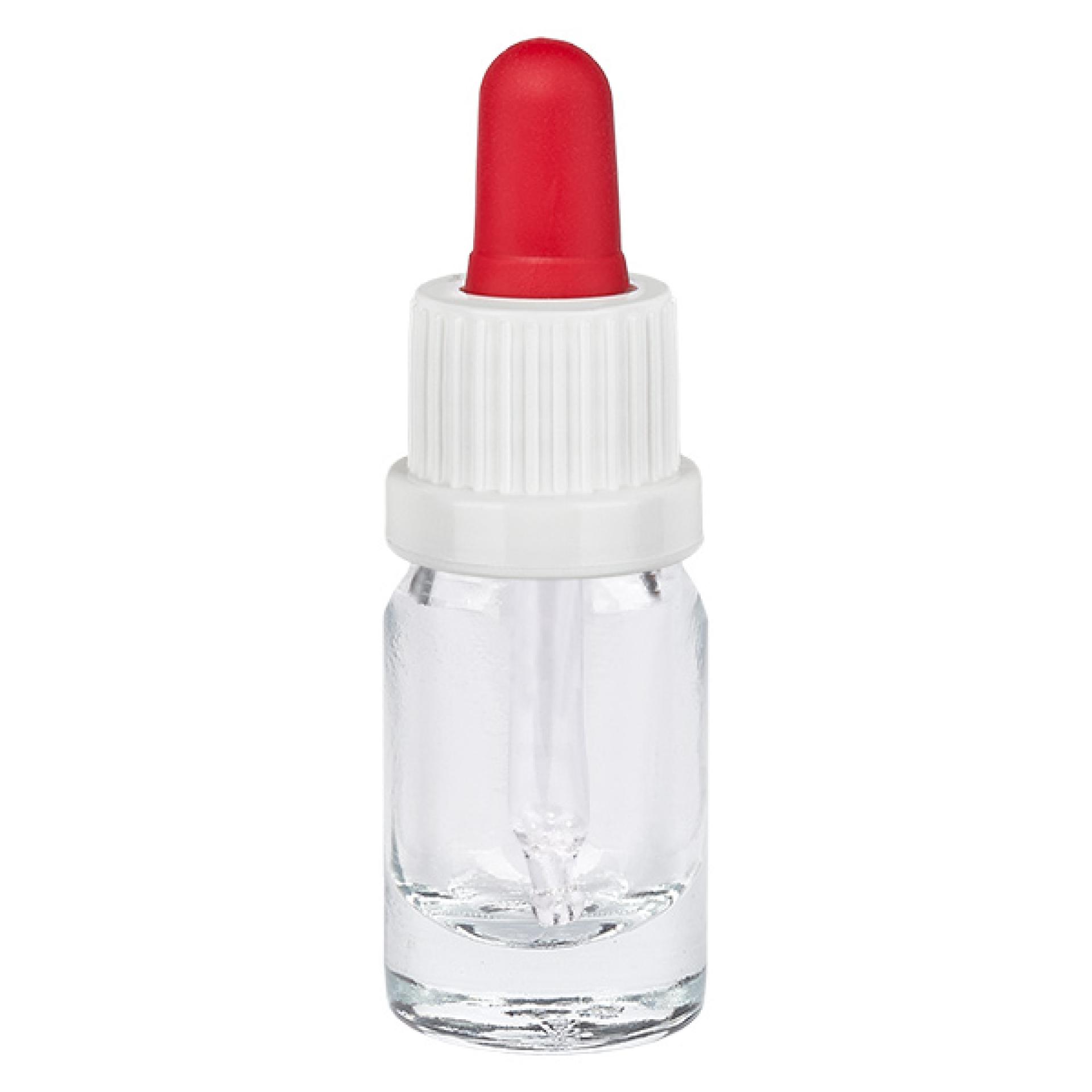Butelka do leków płynnych 5 ml, biała/czerwona OV ClearLine UT...