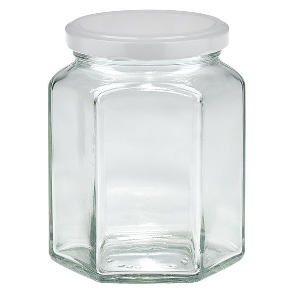 Słoik sześciokątny 288 ml z pokrywką BasicSeal biała...