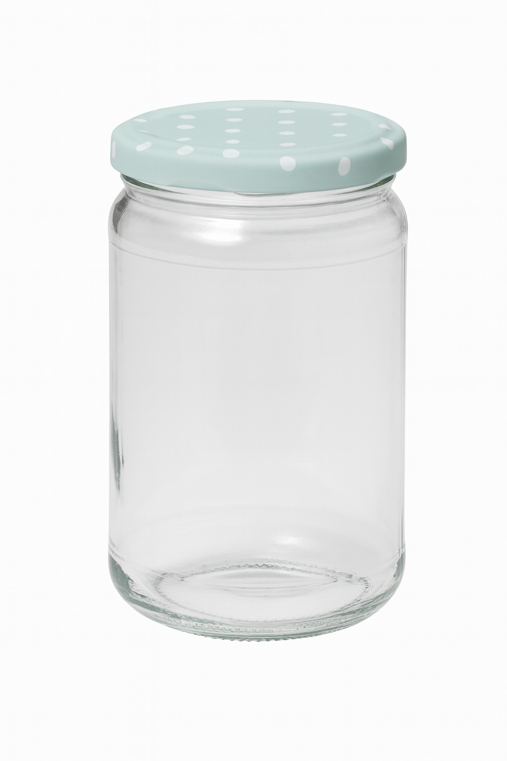 Słoik okrągły 305 ml + pokrywka BasicSeal w kropki miętow...