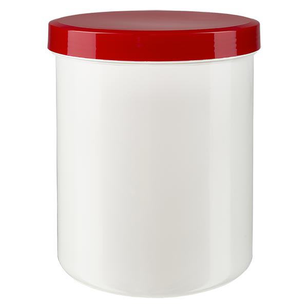 Słoik na maść 1000g biały z czerwoną zakrętk ...