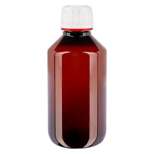 Butelka PET 200 ml z białą/czerwoną nakrętką OV