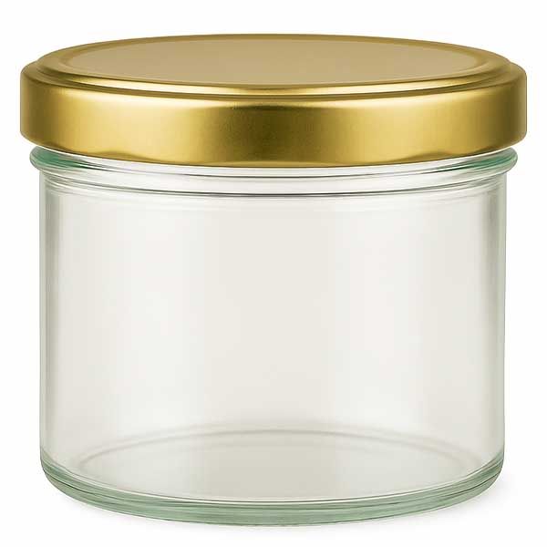 Słoik cylindryczny 230 ml z pokrywką BasicSeal złota UN..