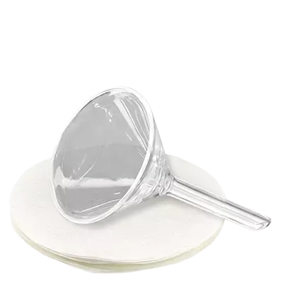 Lejki szklane i papier filtracyjny