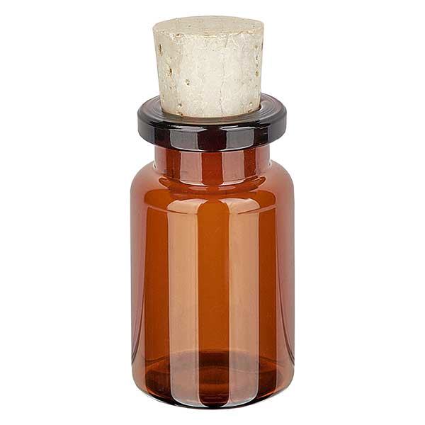 Butelka z bursztynowego szkła 5 ml z korkiem 11/14 mm