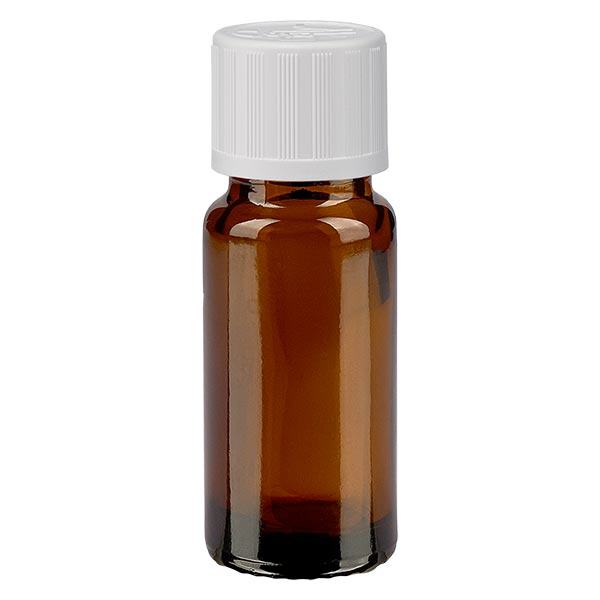 Butelka apteczna brązowa 10ml z kroplomierzem biała KiSi St