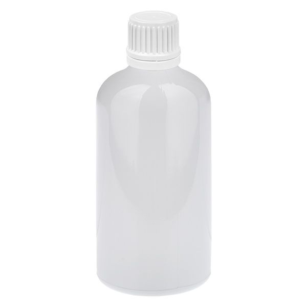 Butelka 100 ml z zakrętką 11 mm, biała, zamknięcie zabezp...
