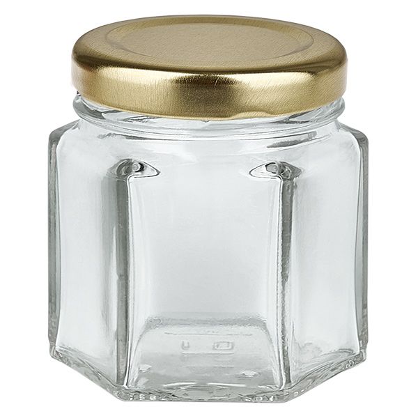 Słoik sześciokątny 47 ml z pokrywką BasicSeal złota...