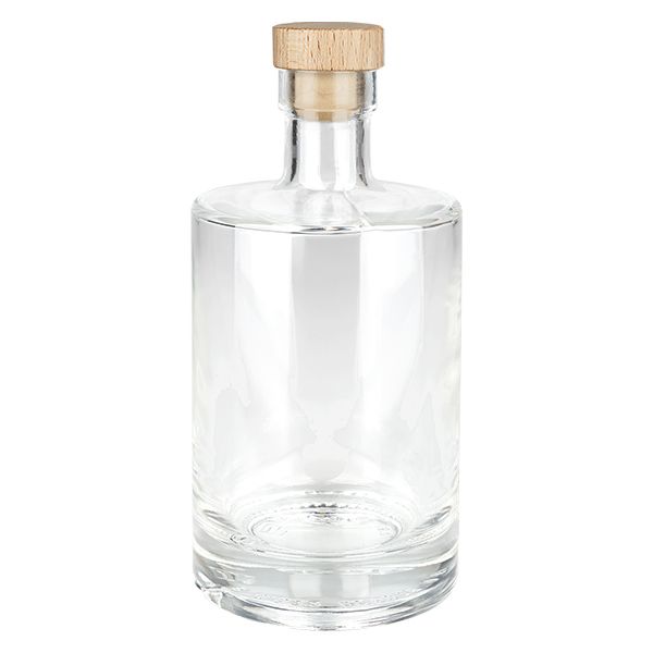 Butelka szklana 500 ml 500ml Glasflasche "Marie" mit Holzgriff-Korken UNiTWIS...