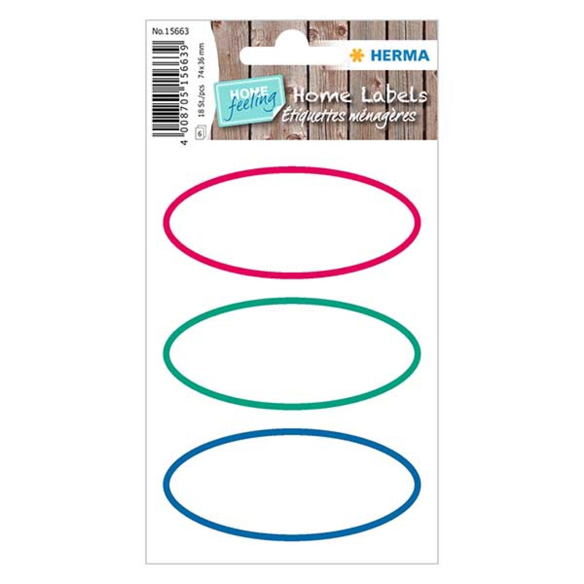 Trójkolorowe etykiety uniwersalne (18 etykiet) 76x34mm 6 arkuszy = 18...