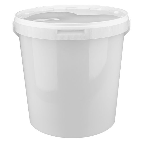 Wiadro o pojemności 10,7 l wykonane z białego tworzywa PP z pokrywk...